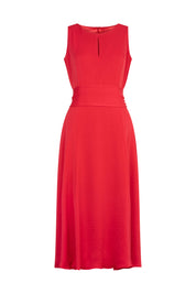 MIDI VESTIDO CINTA CINTURA TIRA ROJO