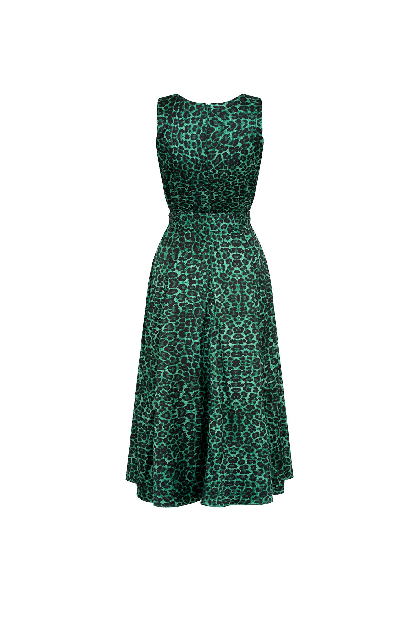 MIDI VESTIDO CINTA TIRA EST FELINO VERDE