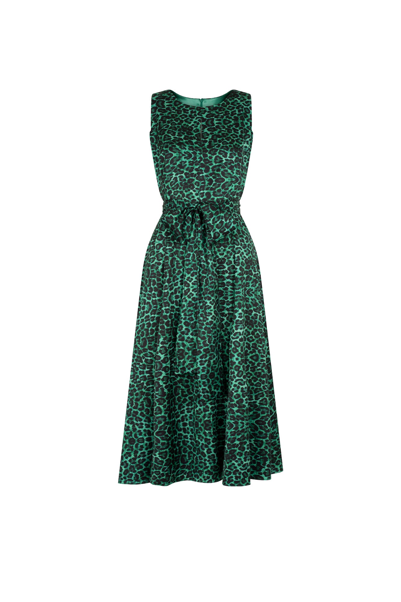 MIDI VESTIDO CINTA TIRA EST FELINO VERDE