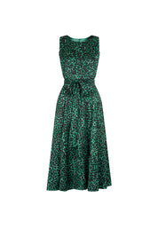 MIDI VESTIDO CINTA TIRA EST FELINO VERDE