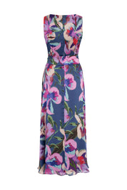 MIDI VESTIDO HALTER FLOR AZUL