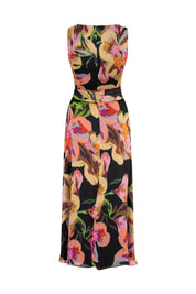 MIDI VESTIDO HALTER FLOR NEGRO