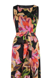 MIDI VESTIDO HALTER FLOR NEGRO