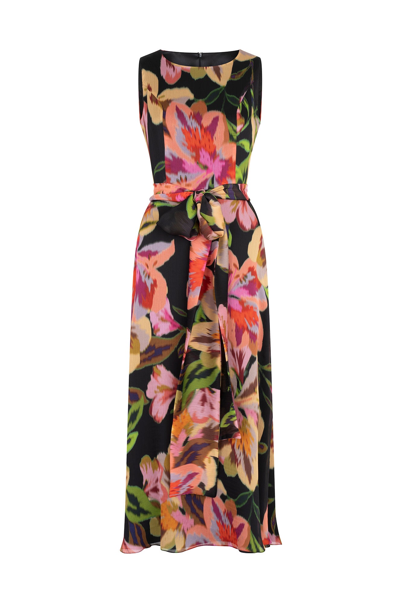 MIDI VESTIDO HALTER FLOR NEGRO