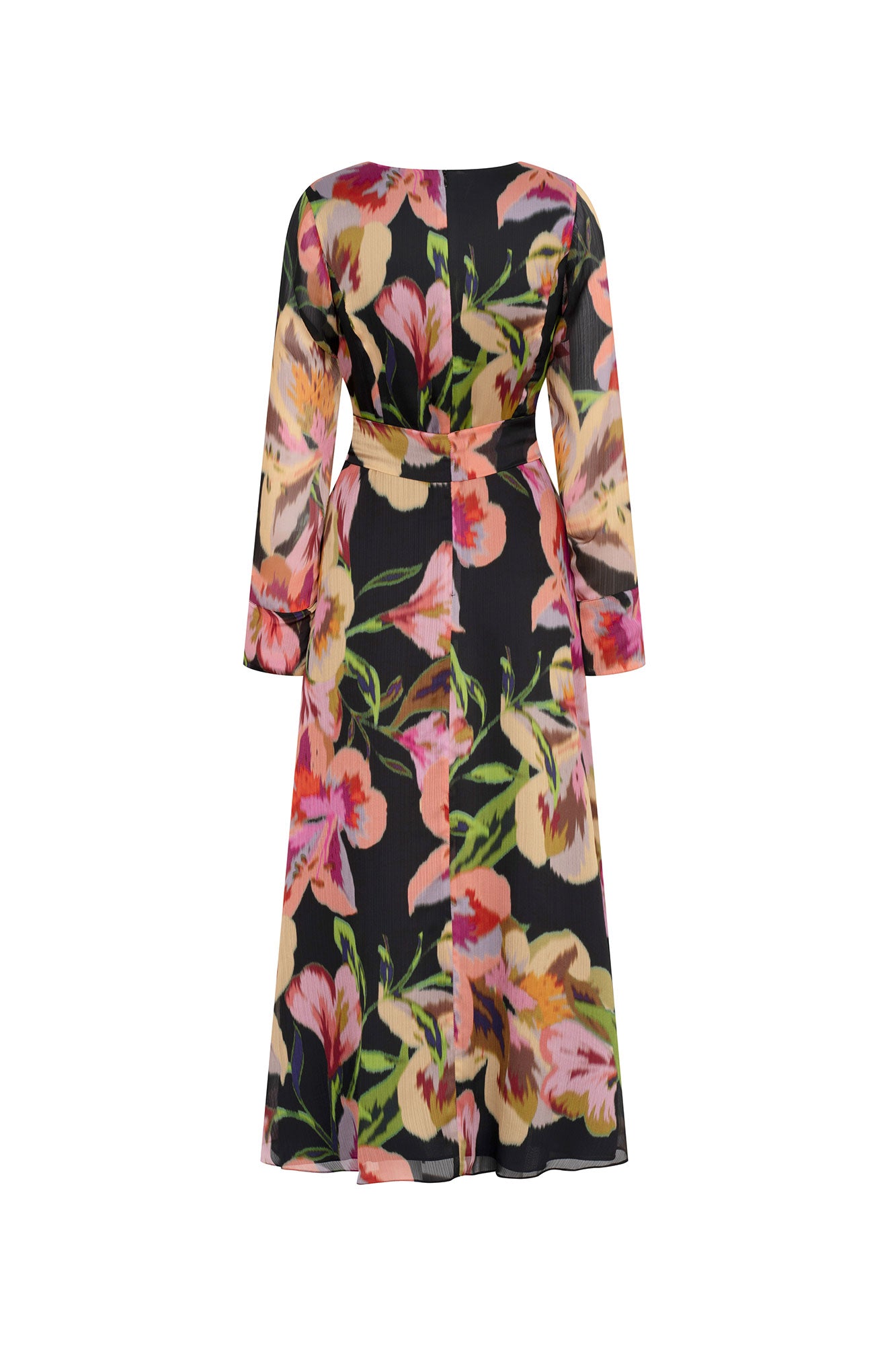 MIDI VESTIDO ML TIRA EST FLOR NEGRO