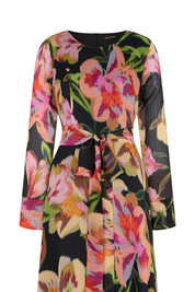 MIDI VESTIDO ML TIRA EST FLOR NEGRO