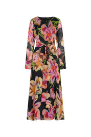 MIDI VESTIDO ML TIRA EST FLOR NEGRO