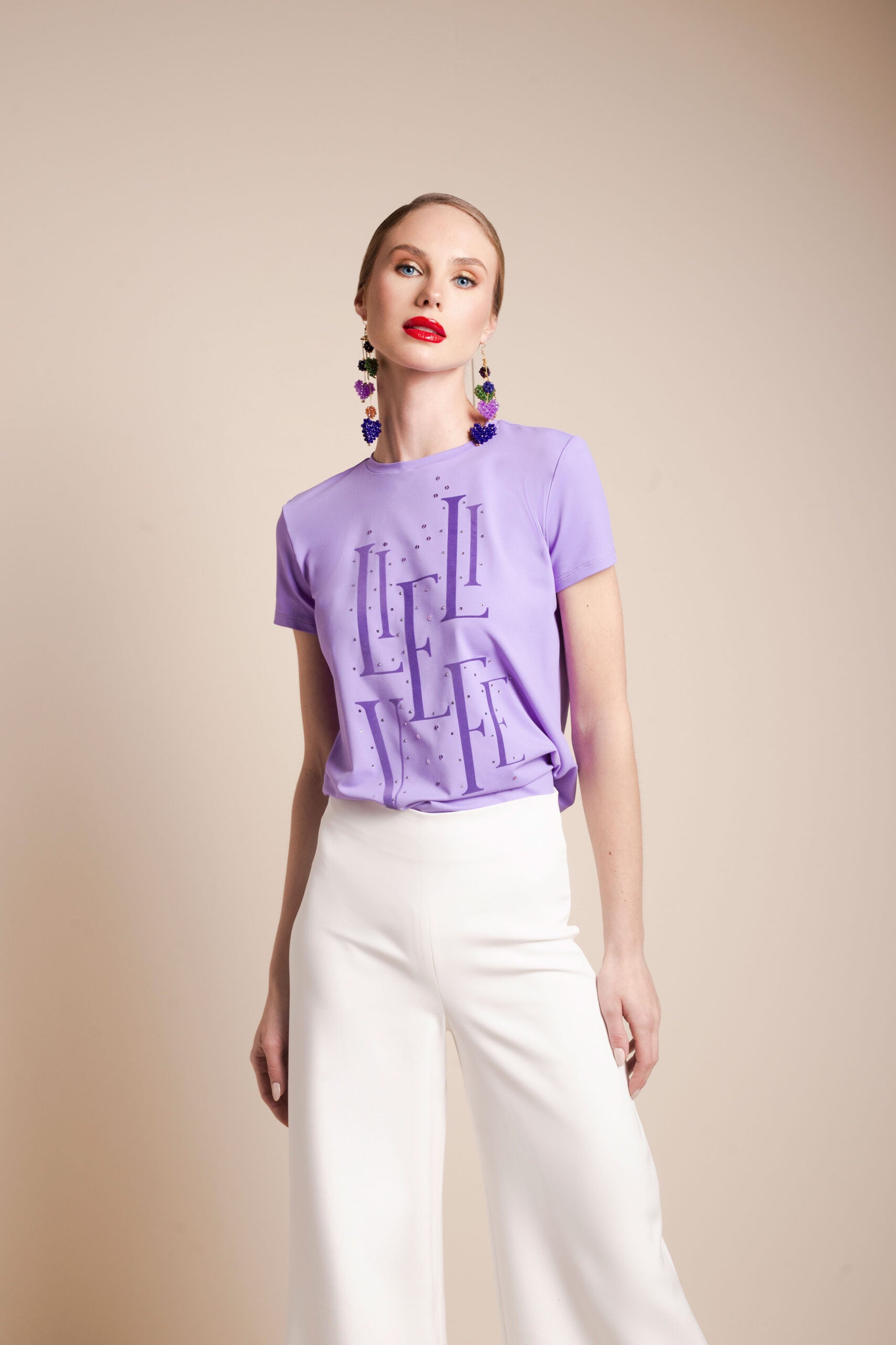 T-SHIRT BASIC LIVE LILA