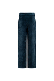 PANTALÓN FLORA PANA AZUL PETROLEO