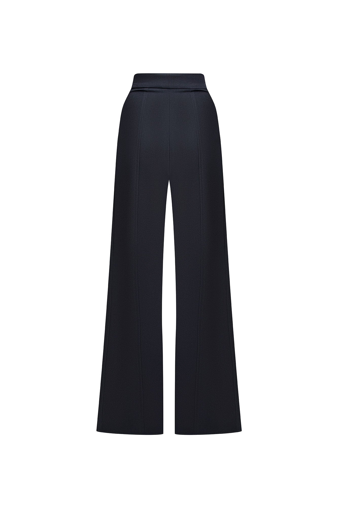Vista trasera pantalón negro campana cortes - Bettina Spitz