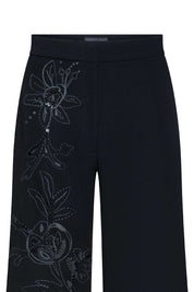 PANTALÓN GABY CAMPANA FLOR GRÁFICA NEGRO