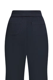 Vista trasera pantalón negro campana parches - Bettina Spitz