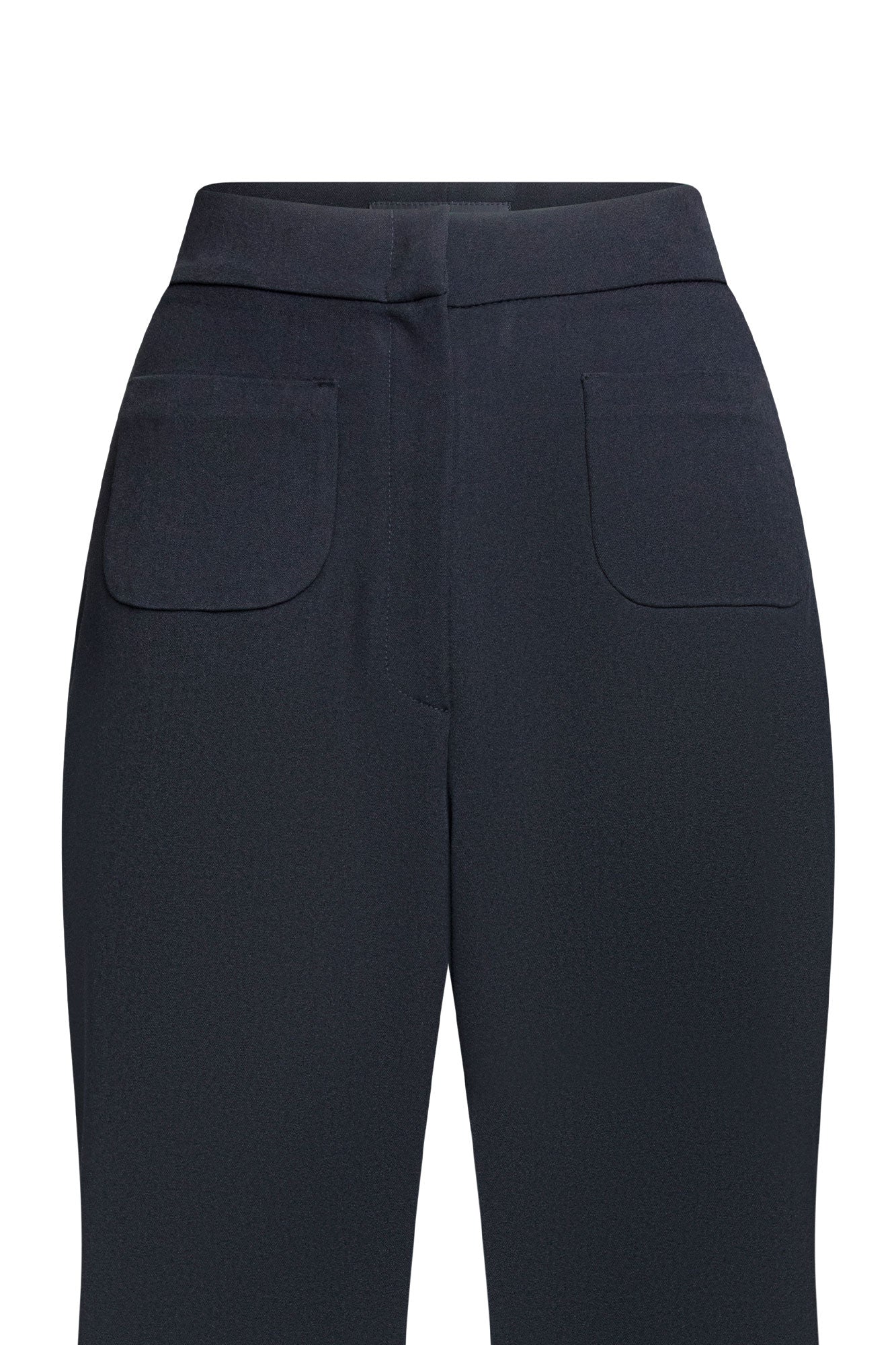 Detalle parches pantalón campana negro - Bettina Spitz