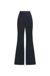 Pantalón negro campana tiro alto parches - Bettina Spitz