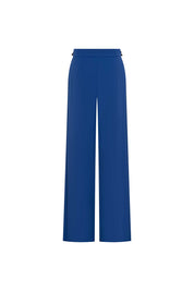 PANTALÓN GABY RECTO CINTURÓN RANDA AZUL REY