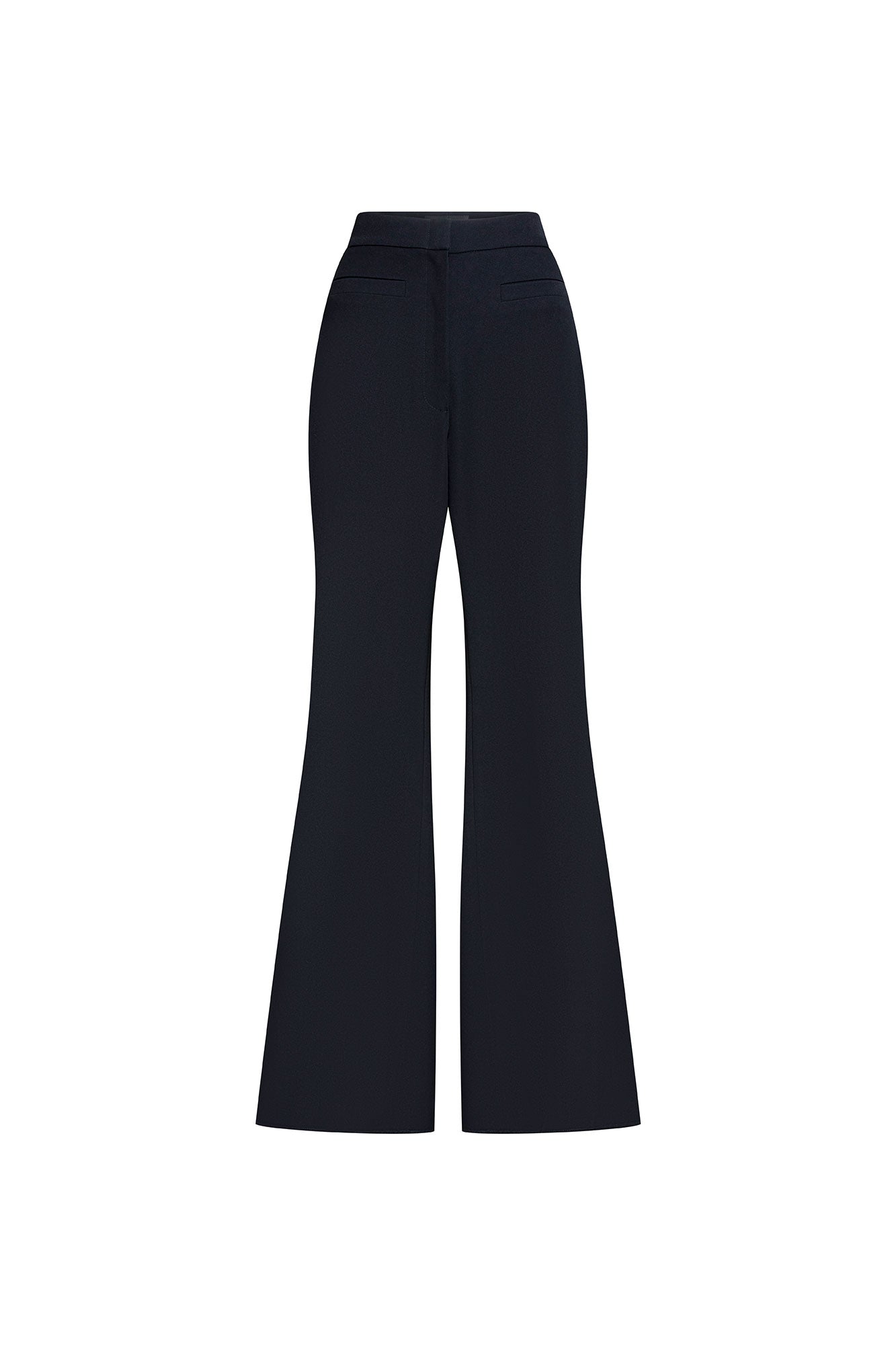 Pantalón negro campana tiro alto ribete - Bettina Spitz
