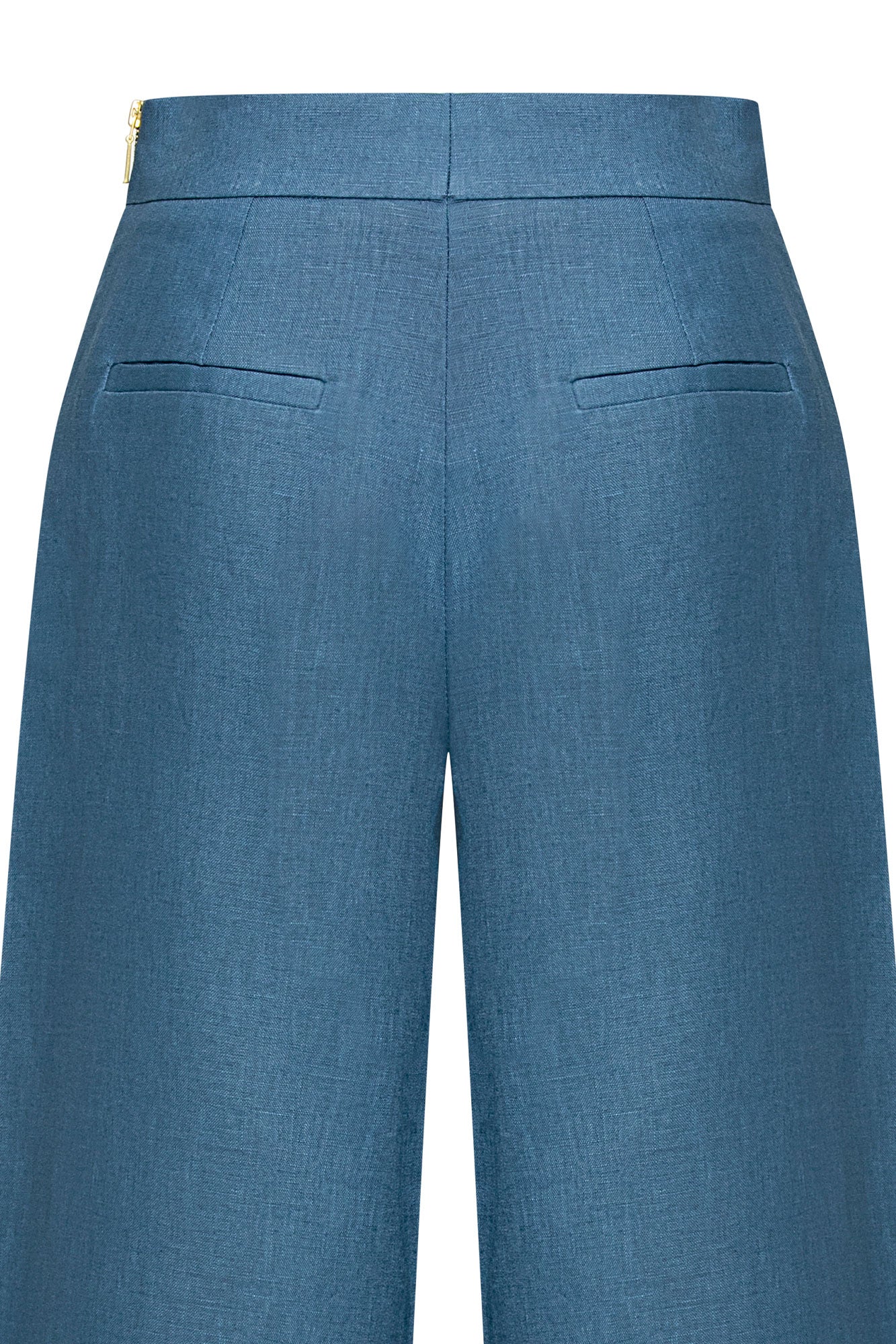 Detalle bolsillos pantalón Milo lino índigo - Bettina Spitz