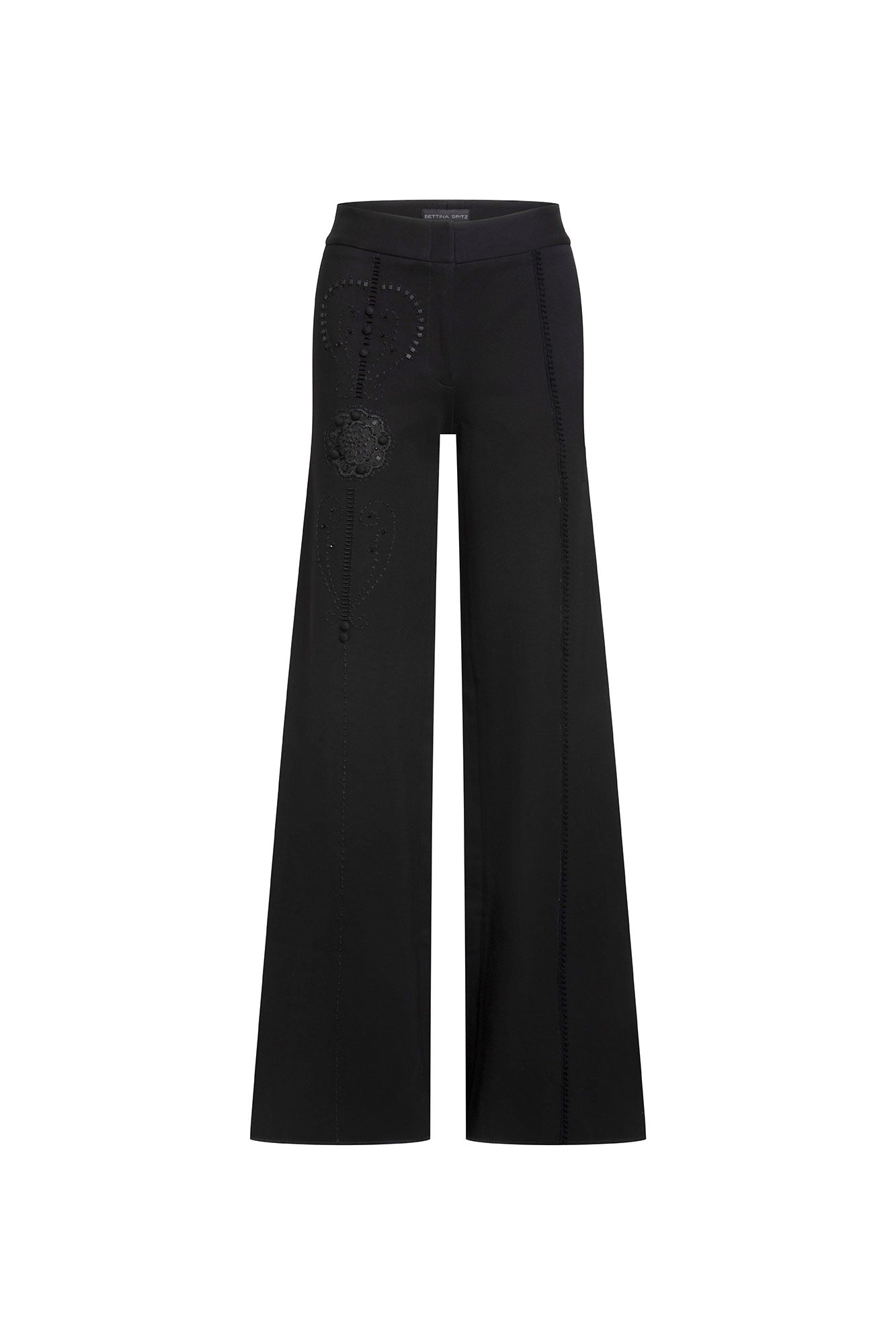 PANTALÓN PATCH ANCHO FLOR GUIPIURE NEGRO