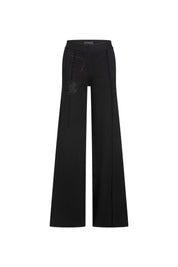 PANTALÓN PATCH ANCHO FLOR GUIPIURE NEGRO