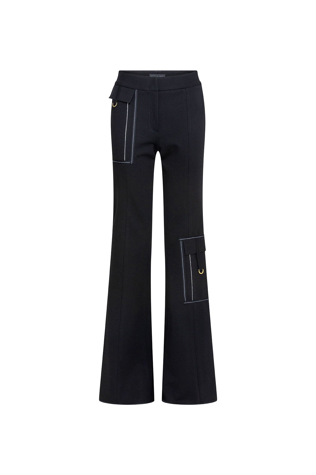 Pantalón Patch Campana Cartoon Negro - vista frontal