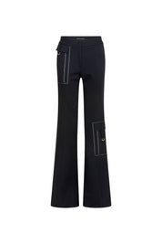 Pantalón Patch Campana Cartoon Negro - vista frontal