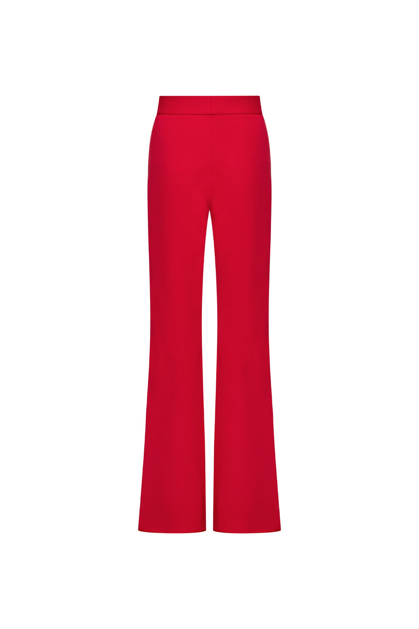 Vista trasera pantalón Patch rojo campana pespuntes - Bettina Spitz
