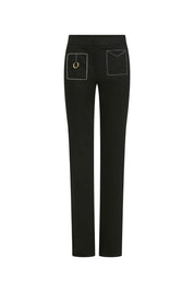 PANTALÓN PATCH RECTO CARTOON NEGRO