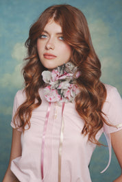 PRENDEDOR FLOR DEVORE ROSADO