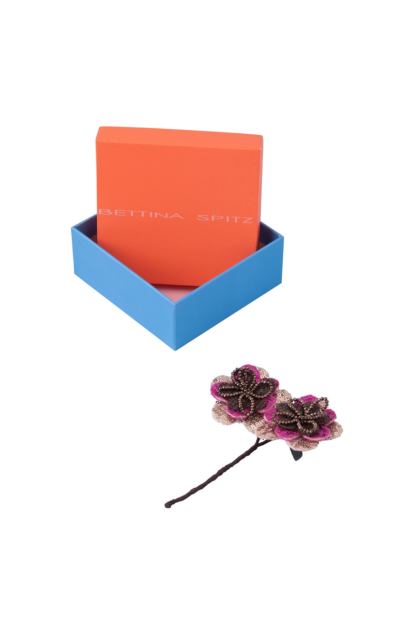 PRENDEDOR FLOR DUO LENTEJUELA ROSADO