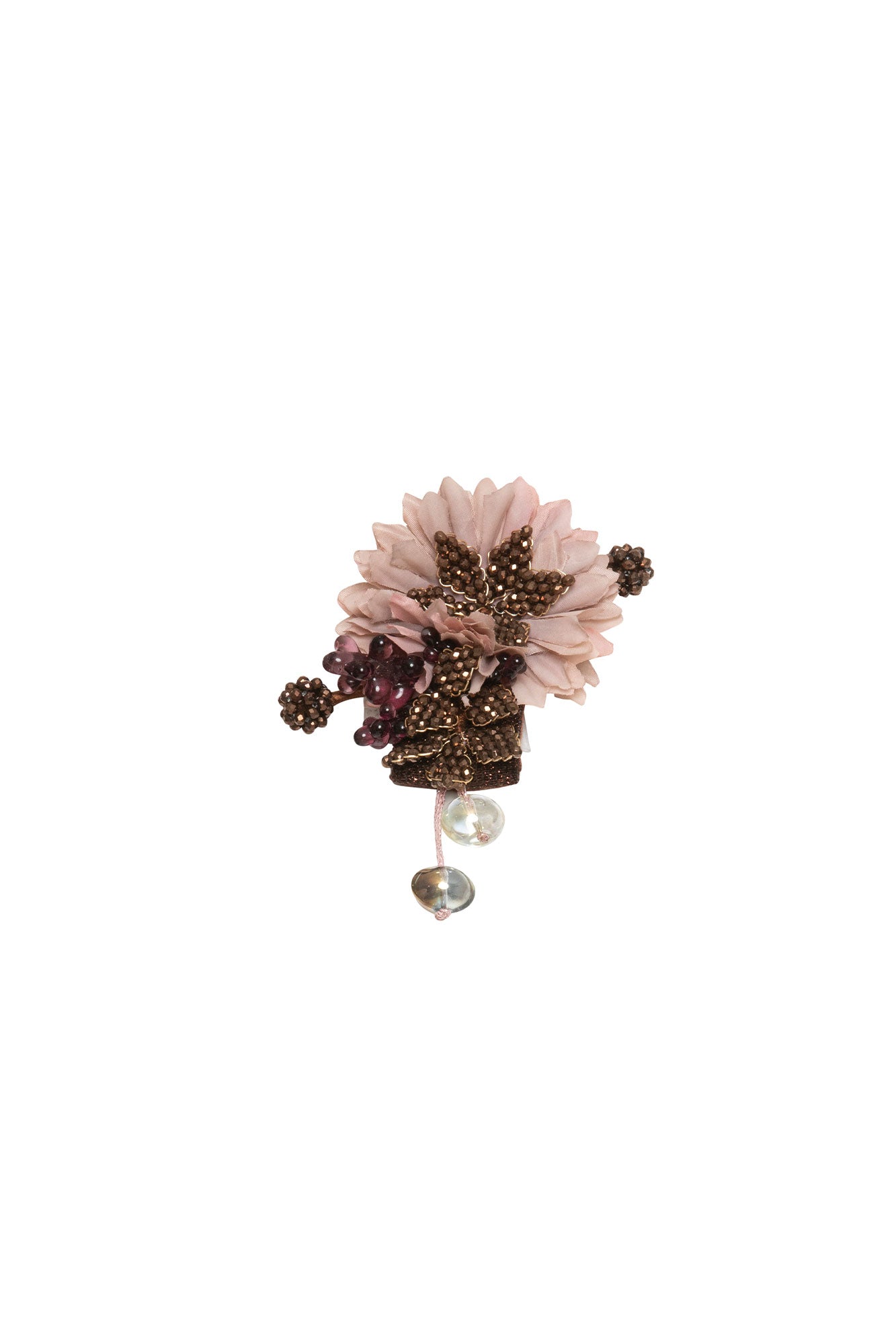 Prendedor Flor Uvas Café