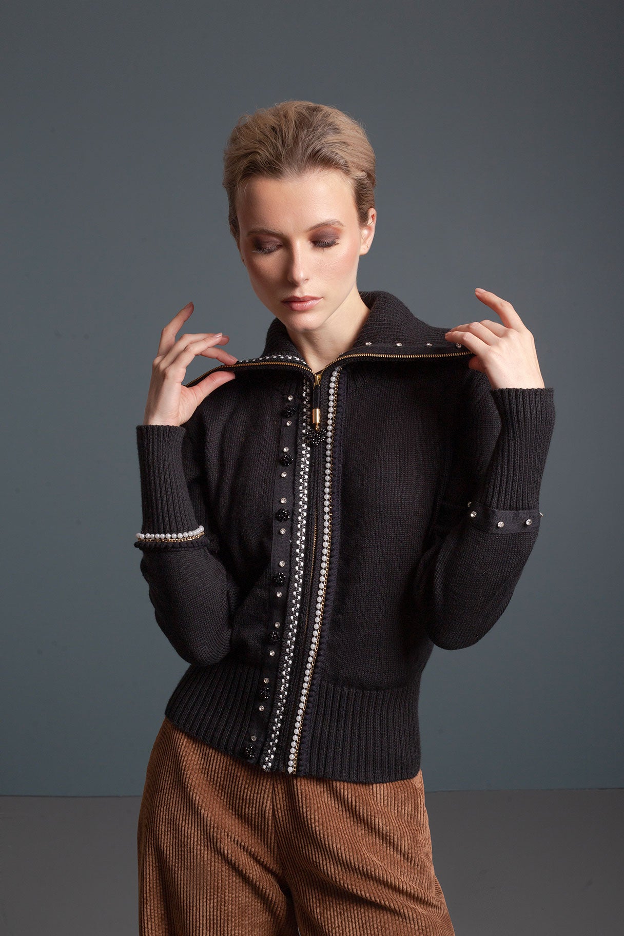 SACO CREMALLERA GLAMOUR NEGRO