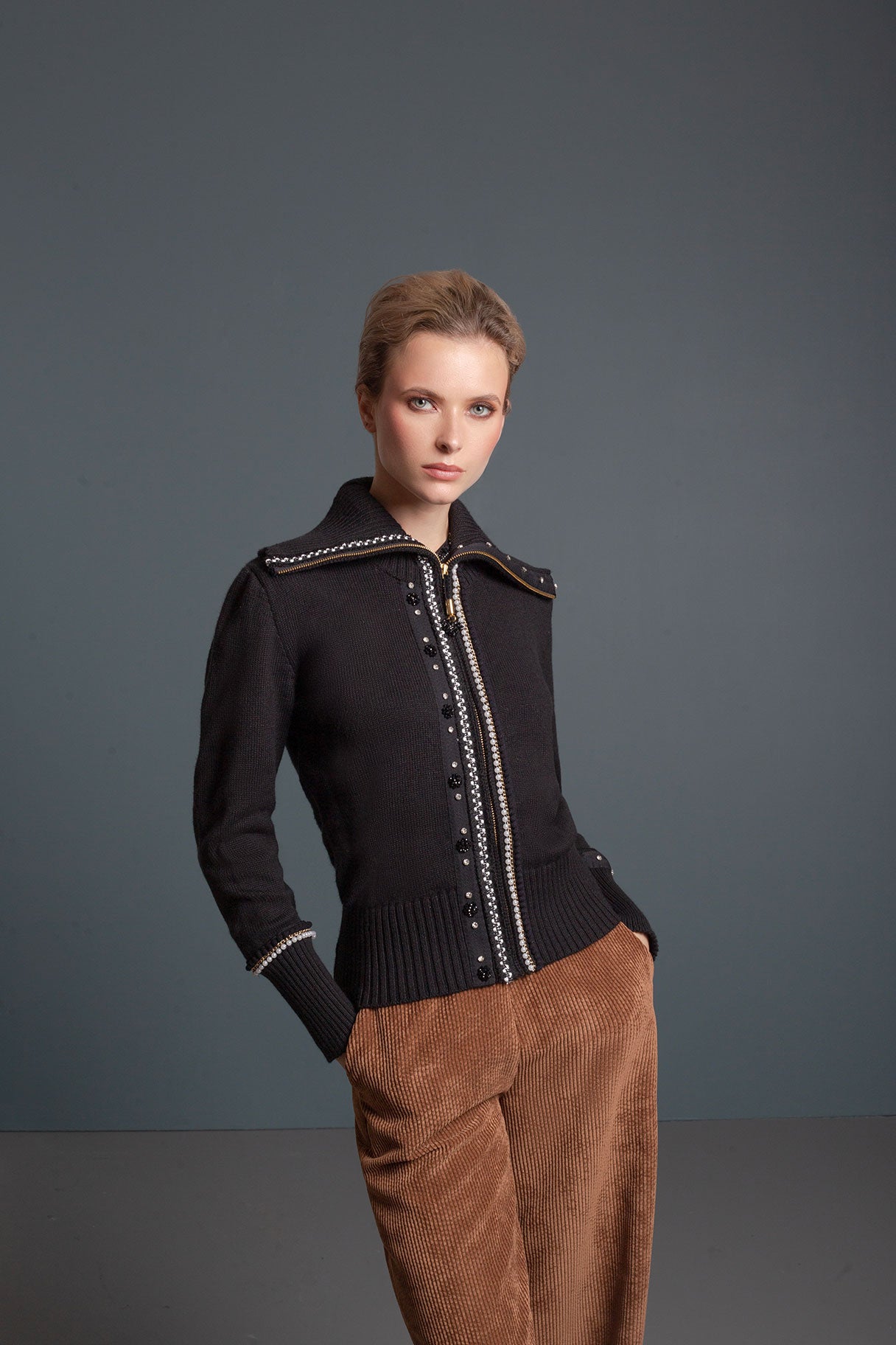 SACO CREMALLERA GLAMOUR NEGRO