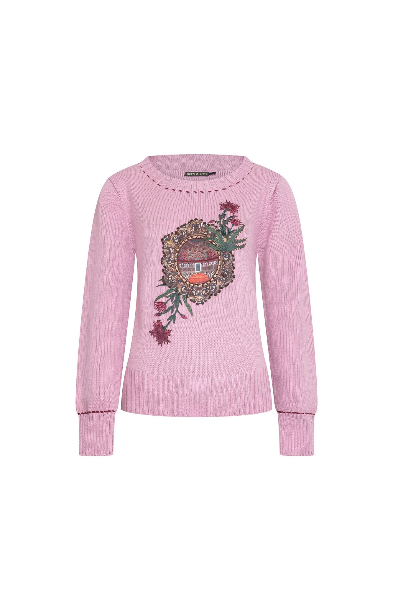 SACO CUELLO REDONDO BARROCO ROSA VIEJO