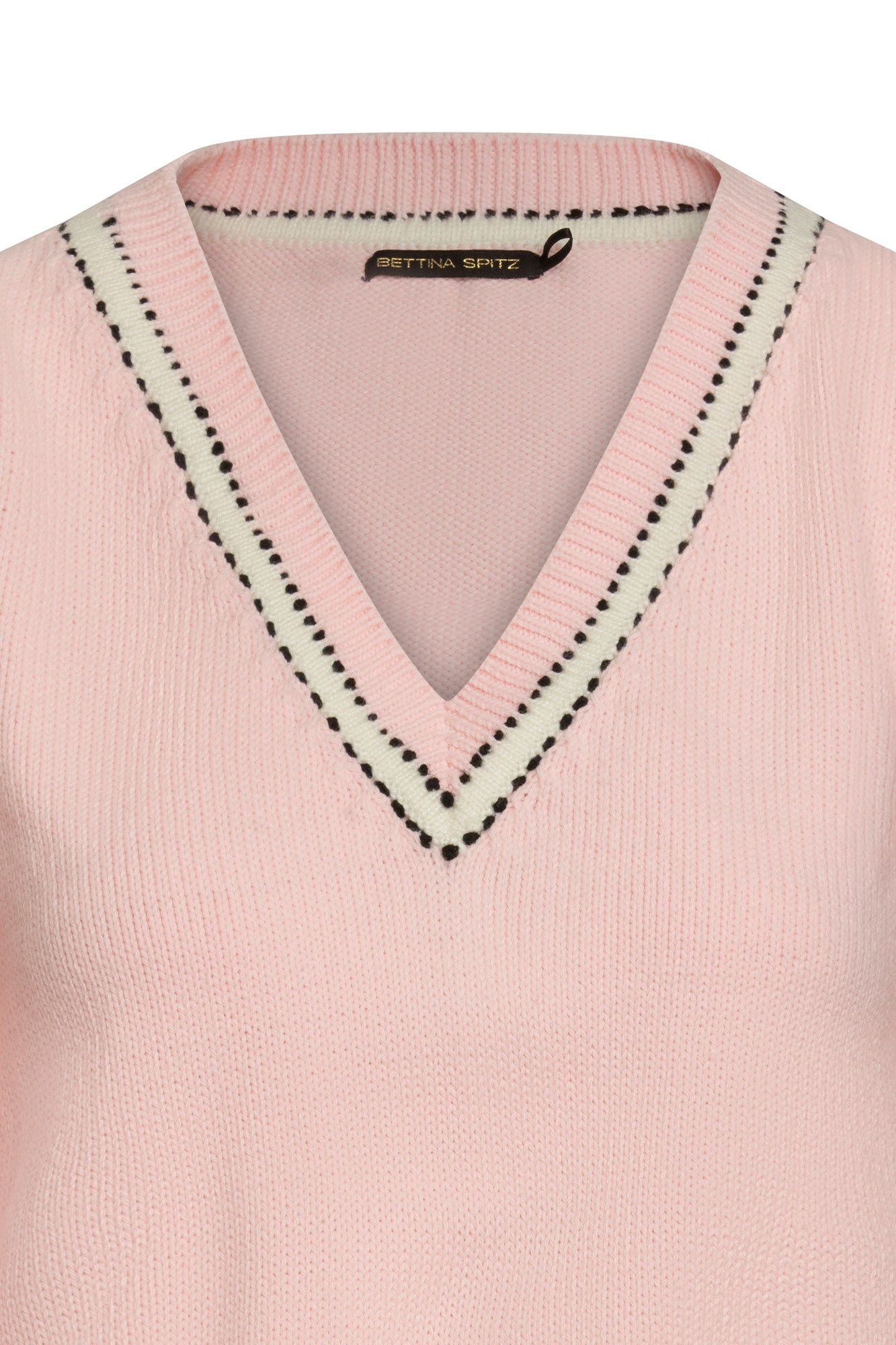 SACO CUELLO V VIVO PESPUNTE ROSADO