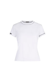 T-SHIRT BASIC PESPUNTE PERRO BLANCO