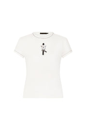 T-SHIRT BASIC CARTOON PERRITO IVORY