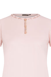 T-SHIRT BASIC PERILLA BOTONES ROSADO