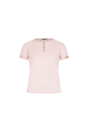 T-SHIRT BASIC PERILLA BOTONES ROSADO
