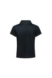 Vista trasera t-shirt polo pespunte nácar - Bettina Spitz