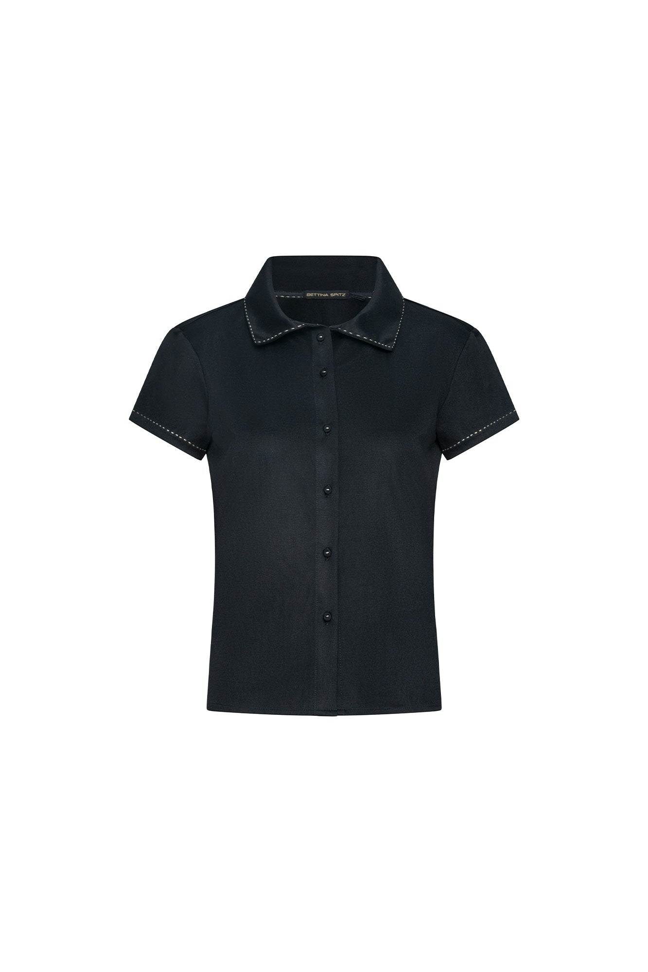 T-shirt polo pespunte nácar tejido suave - Bettina Spitz