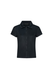 T-shirt polo pespunte nácar tejido suave - Bettina Spitz