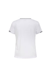 T-Shirt Vivo Pespunte Flores Blanco - vista trasera