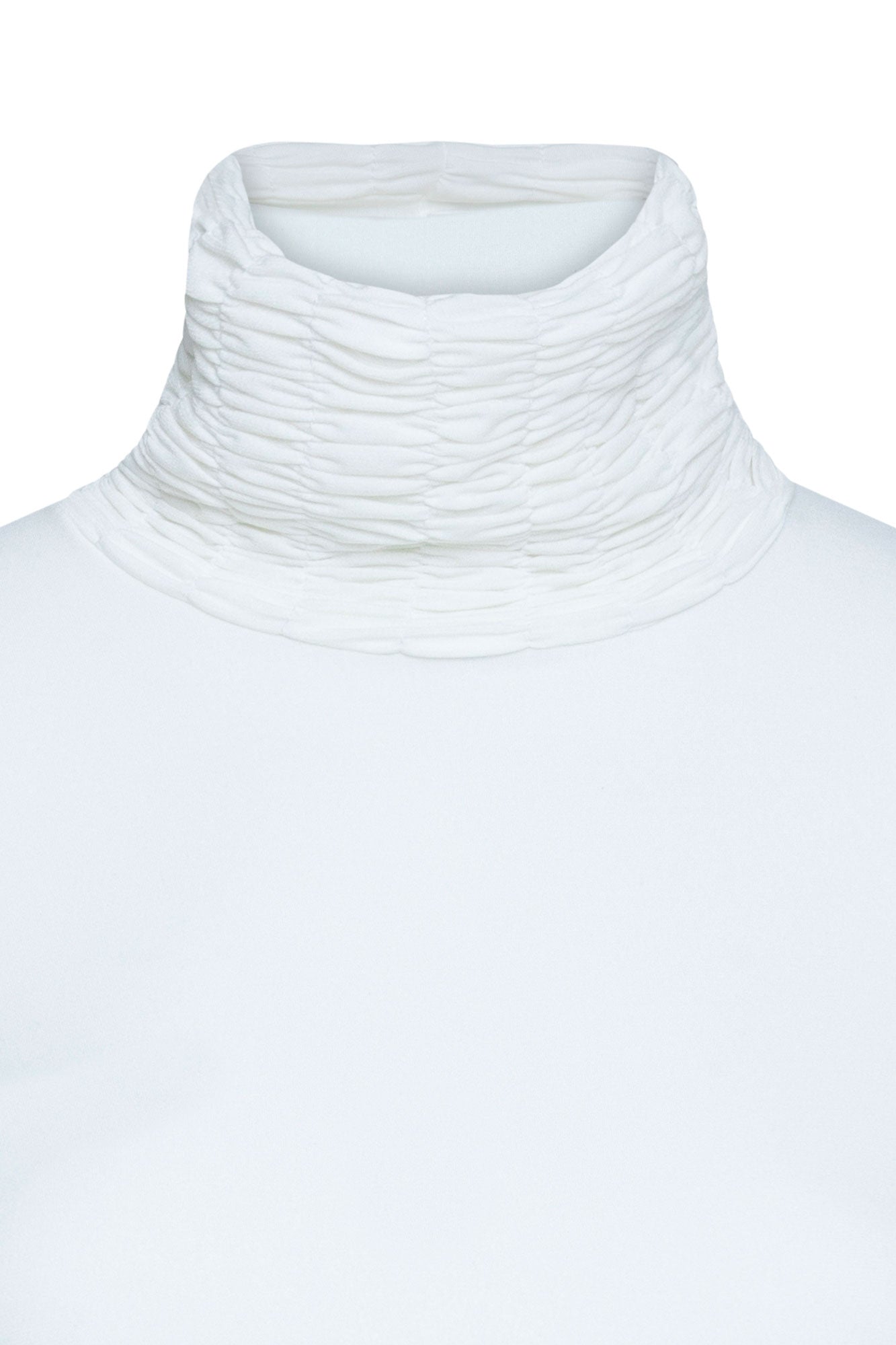 Top Cortina Nácar - detalle cuello fruncido nácar