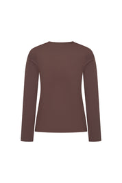 TOP CUELLO REDONDO ML CHOCOLATE