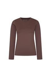 TOP CUELLO REDONDO ML CHOCOLATE