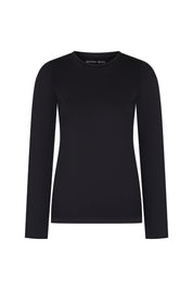 TOP CUELLO REDONDO ML NEGRO