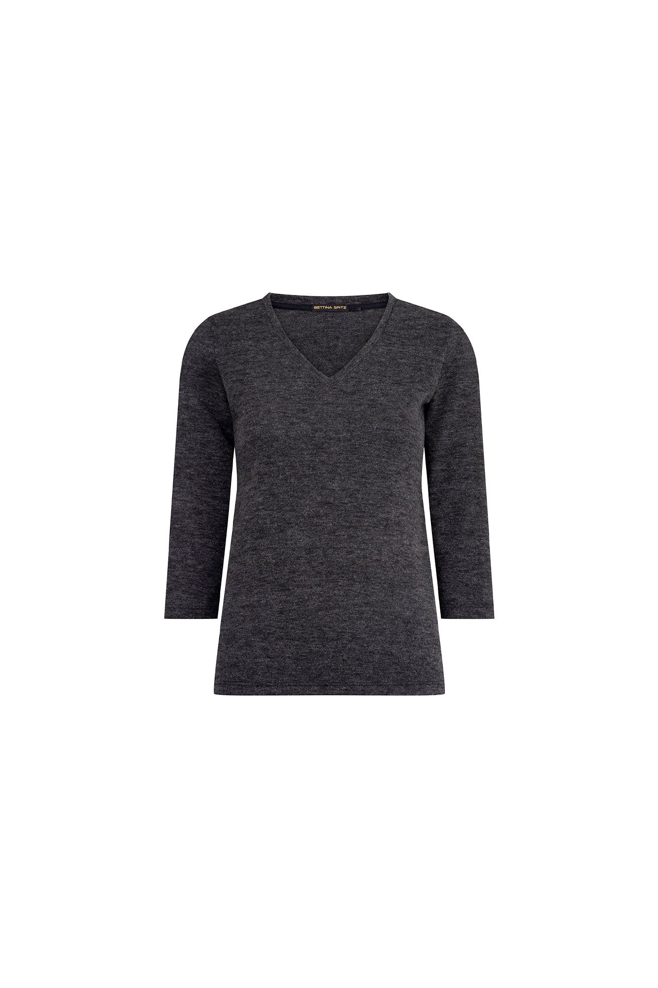 TOP CUELLO V MANGA 3/4 GRIS