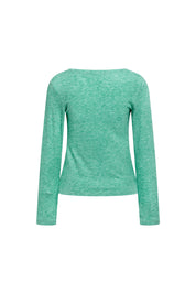 Top Cuello V Manga Larga Manzana