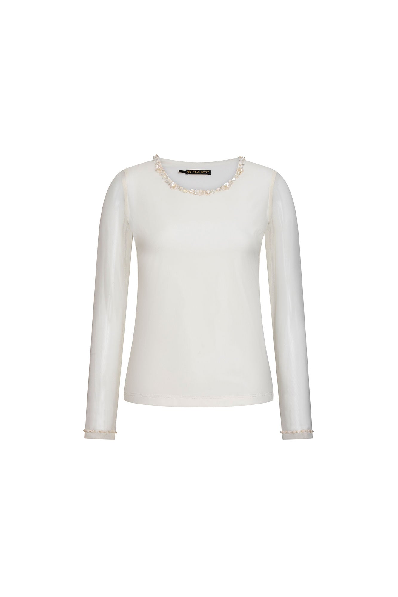 TOP MALLITA CUELLO BRILLOS IVORY