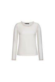 TOP MALLITA CUELLO BRILLOS IVORY